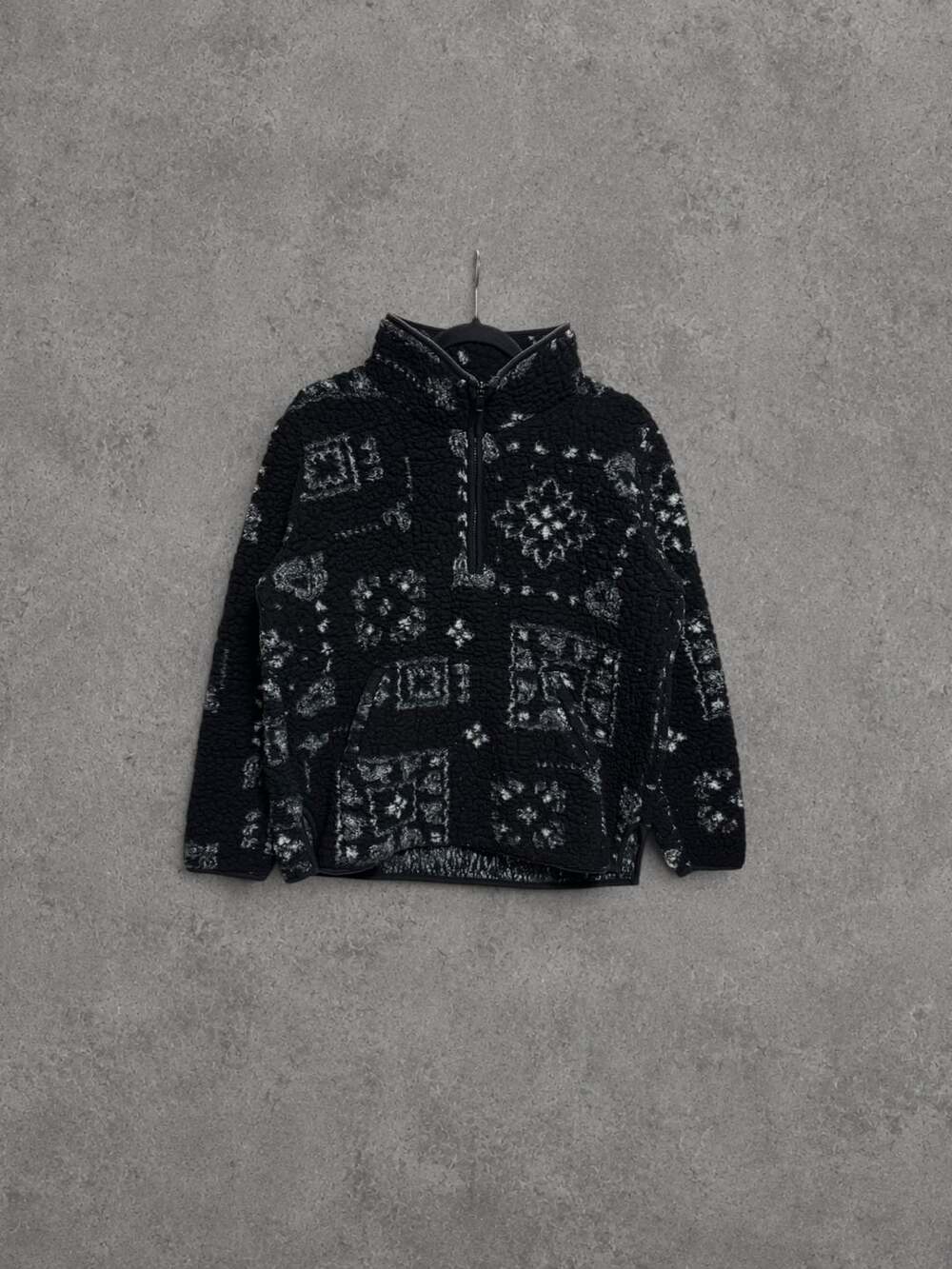 Wrangler Southwestern Bandana Print Sherpa Fleece Quarter-Zip Pullover
